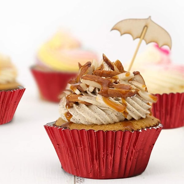 200 st Guld Folie Muffin Formar Standard Bakformar Muffin Pappersformar Red