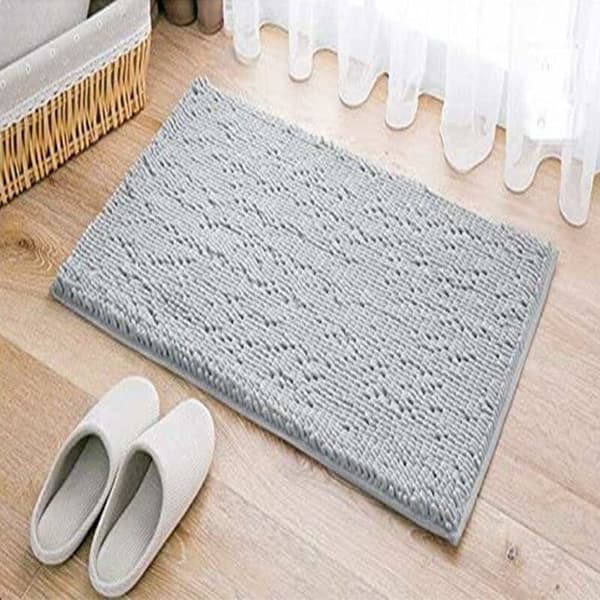 Baderomsmatte - Sklisikker matte - Striper - Absorberende - Grå - 60 x 9