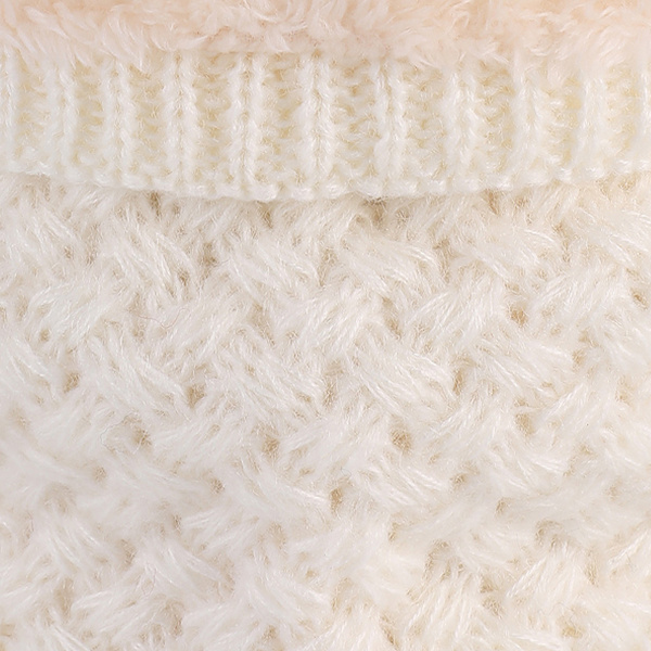 Vinterstrikket evighetsskjerf med polarfleece halsvarmer for barn, jenter/gutter white