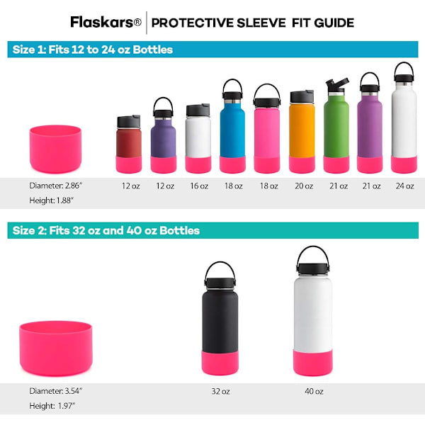 Skyddande silikonfodral för Hydro Flask 12-40 oz och