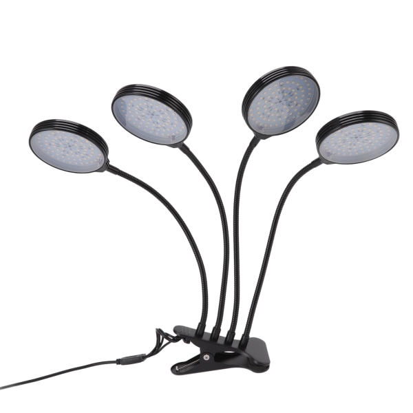 60W 4-huvud LED växtbelysning USB-strömförsörjning klämma på växtlampa med 5 dimbara ljuslägen för inomhusväxter