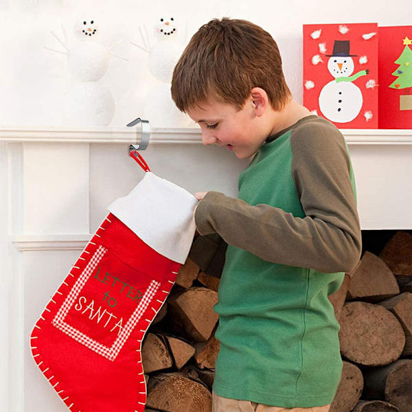 Stocking Hangers for Mantel Set of 6, Christmas Stocking