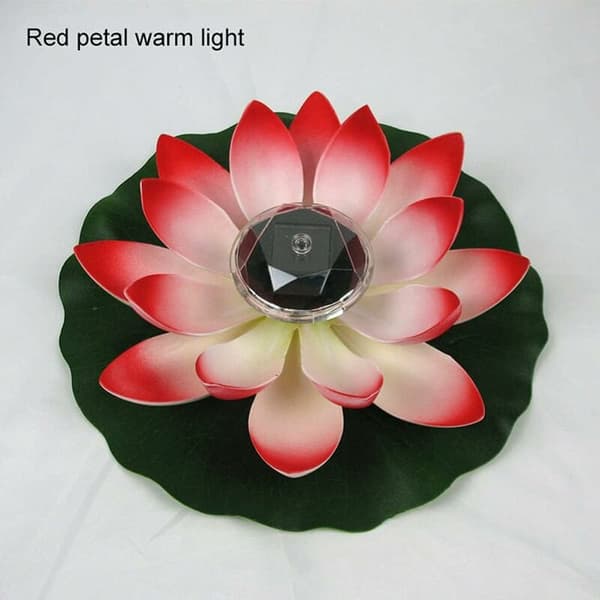 Flydende Lotus Solcellelys Solcelle Lotusblomst LED Solcellelampe 288c