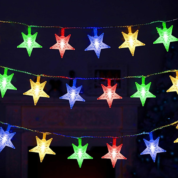 100 LED 49 FT Star String Lights, Plug In Fairy String Lights