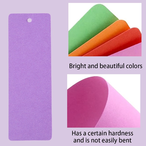 Färgade bokmärken i papper, för DIY-klassrumsprojekt, skolehantverk, presentetiketter, 50-pack Style 3
