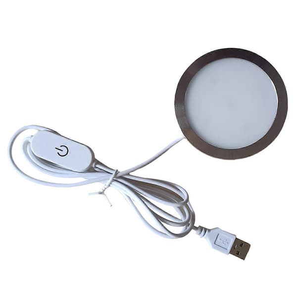 LED Underskab Puck Lys Vitrineskab Hylde Bordbelysning Campingvogn Indvendig Spotlampe med 5VUSB Afbryder, B