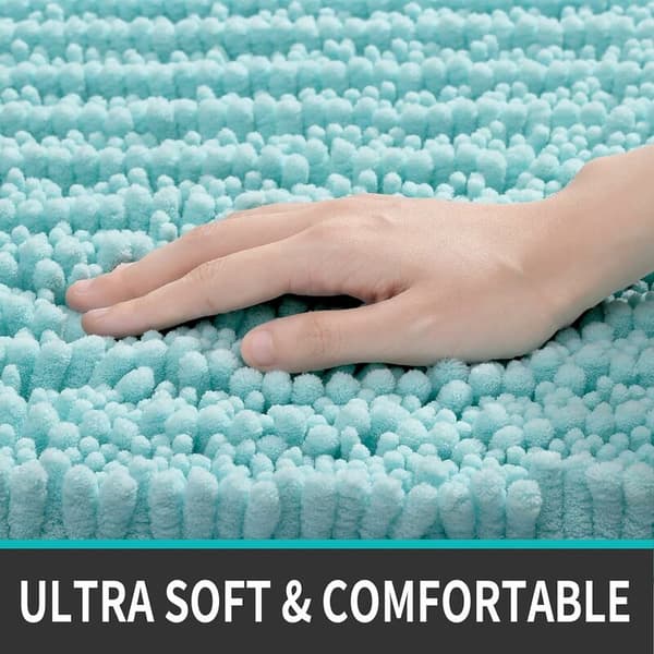 Chenille Microfiber Shag Sklisikker Badematte 40 x 60cm, Maskinvask