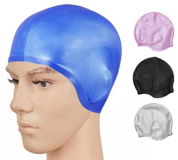 2-pack, Svart+Silver, 3D Öronsskydd Badmössa - Badmössa för