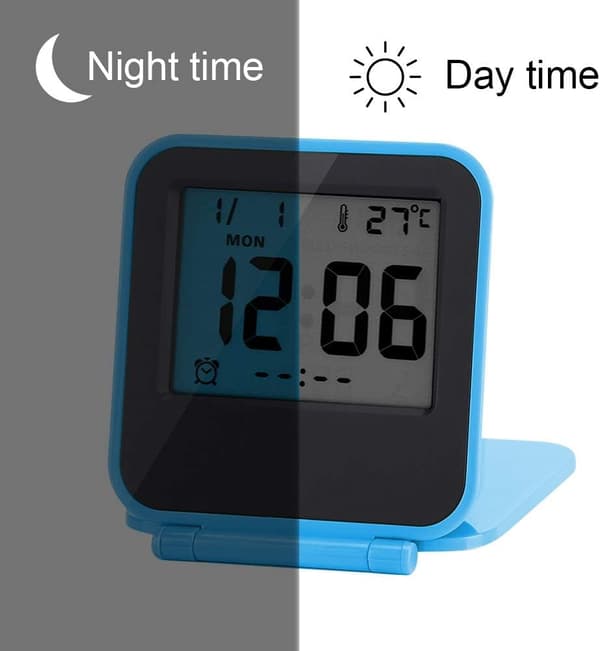Digitalt Rejsevækkeur, Mini Sammenklappeligt Bærbart Alarmkalender