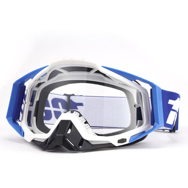 Skyddsglasögon, Motocross, ATV, Moto Blå med Vit
