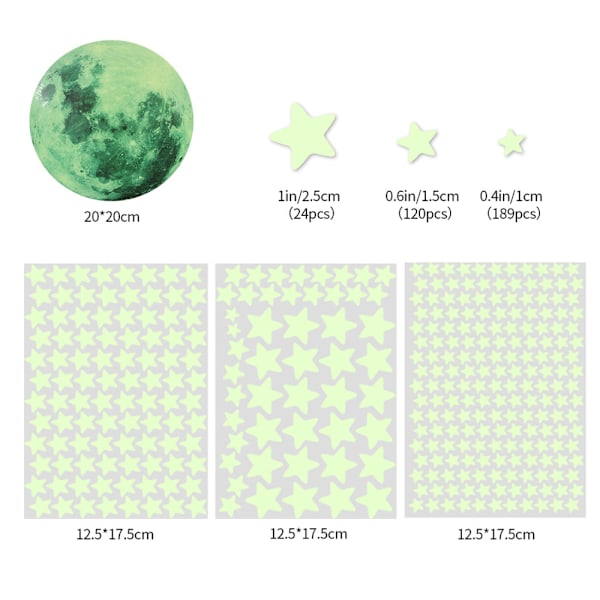 Glow in the Dark Stars för tak, lysande stjärnor för tak