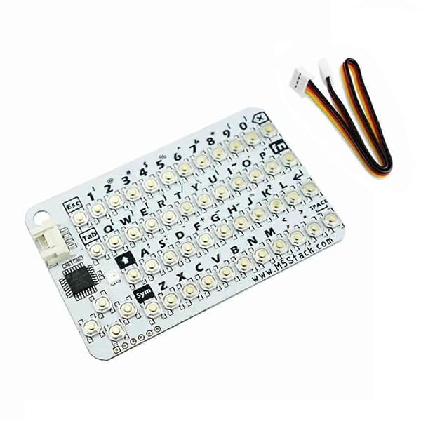 CardKB V1.1 Mini 50-tasters QWERTY-tastaturenhed med ATMega8A MCU, I2C, RGB LED, programmerbar til UIFlow (MEGA8A)