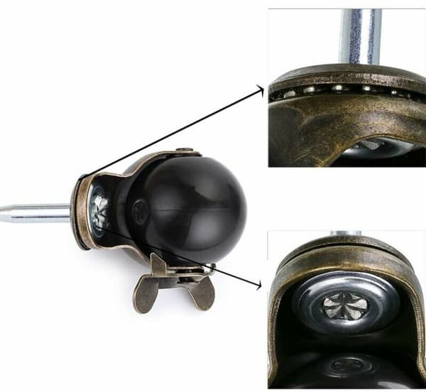 4 st 40 mm Svängbara Hjul med Broms - Nylon