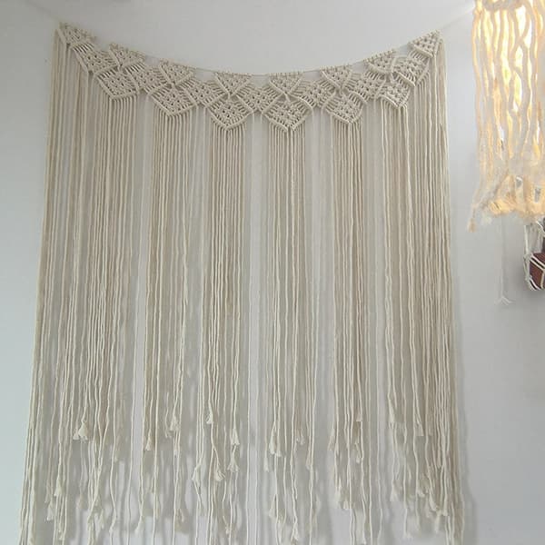 115 x 100 cm Stor Handgjord Macrame Väggbonad Jämn Väv Co
