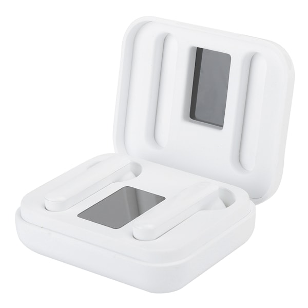 Bærbar Bluetooth 5.0 Headset True Wireless med LED Digital Display Stereo Øretelefon Hvit