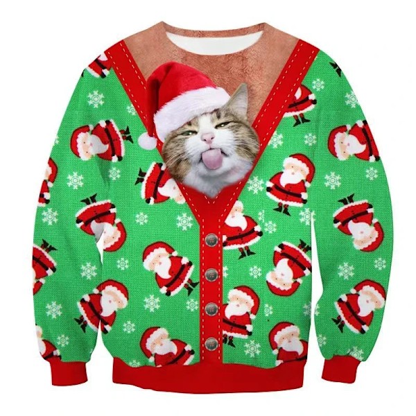 Jul 3d digital utskrift Roligt mönster par rund hals tröja 5xl överdimensionerade män/kvinnor med samma modetrend style 4 M style 4 M