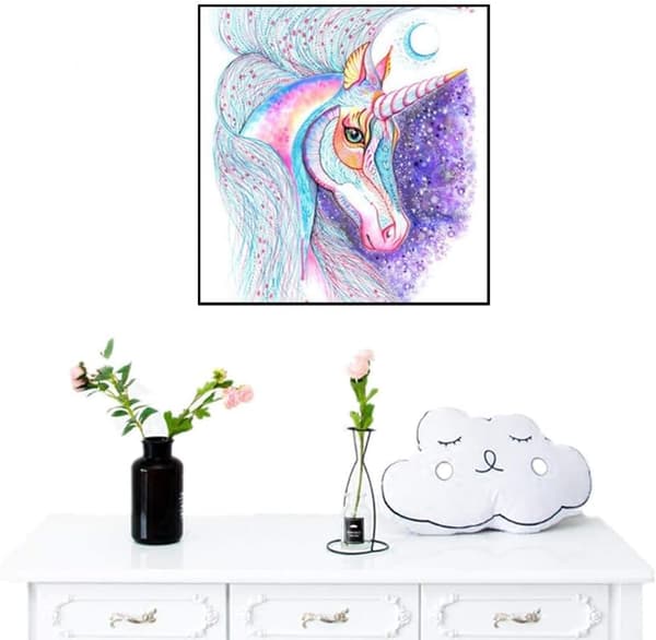 Unicorn 5D diamantmålningskit, djurmålningskonst för hemvägg