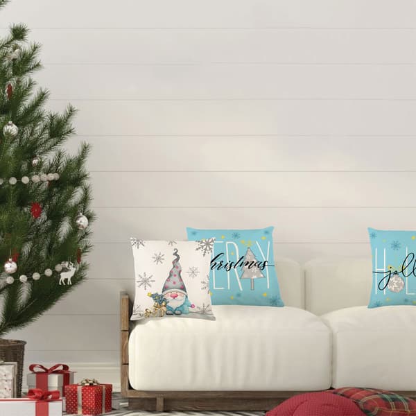 45*45cm Sett med 4 Juledekorasjoner Puter Putevar Gårdsdekor for Sofa