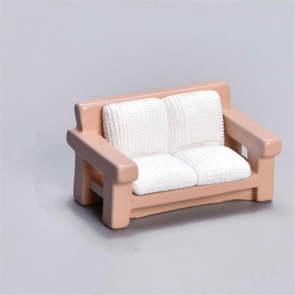 2 sett miniatyrsofa leketøy miniatyrpynt lite hus sofa tebord sofa modell lite sofa leketøy
