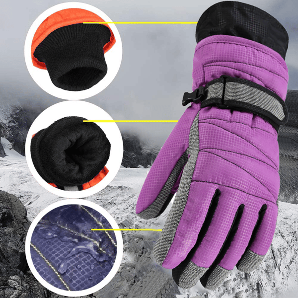 Vinter Varme Kalde Værhansker Ski Snøhansker Snowboard Purple L