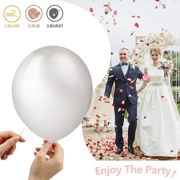 100 st pärlballonger, 12 tum pärlballonger, metallballonger