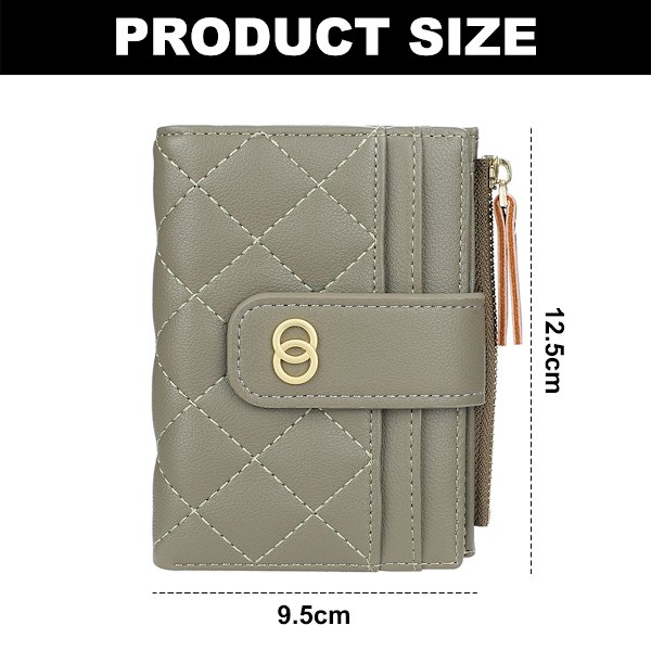 Liten damplånbok Bifold PU läderbörs med blixtlåsfack