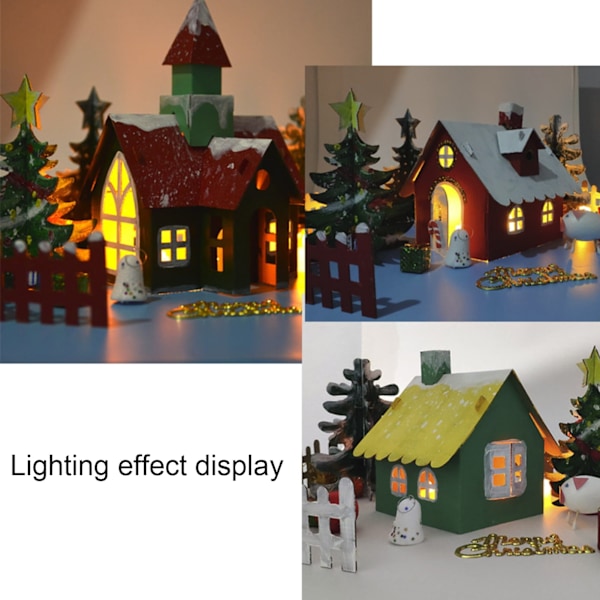 1 Set Interaktivt Handgjort DIY Monteringskit Pappershusform DIY Monteringstillbehör