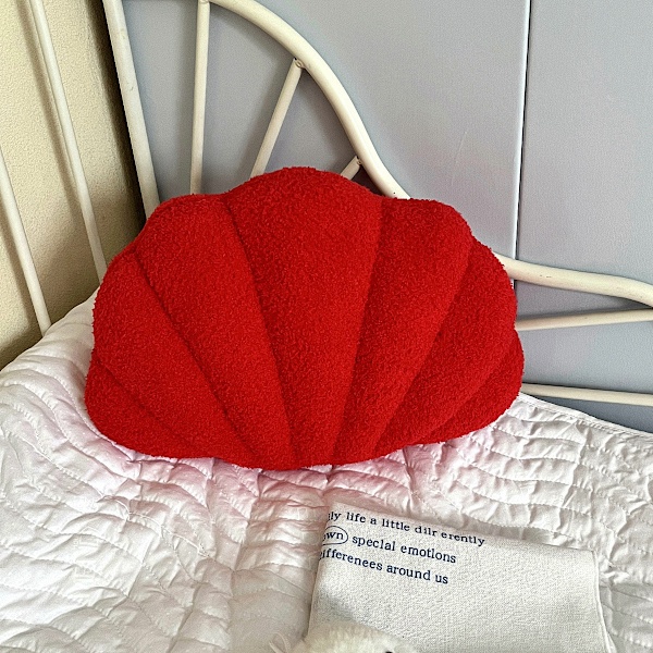 Snäckformade Prydnadskuddar, Mjuk Heminredningskudde Plyschkudde för Säng Soffa Vardagsrum Dekor Accent Prydnadskudde Bright red