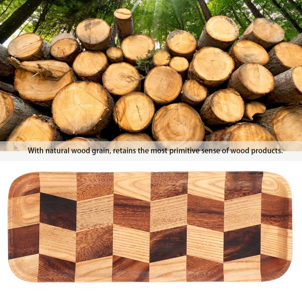Hushåll Vintage Trä Frukt Dessert Mat Servering Tallrik