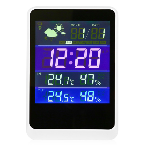 LED-skärm Datum Tid Display Väderstation Inomhus/Utomhus Digital