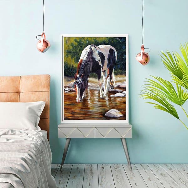 5D Diamantmaleri Sæt 30x40cm DIY Farverig Hest Diamant Kunst Sæt