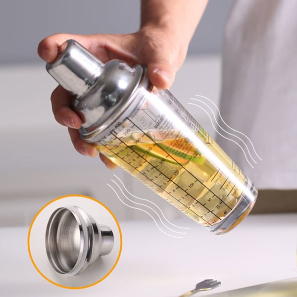 Elegant Cocktail Shaker i Glas, Cocktail Muddlers i Rostfritt Stål för Repfri Bartending, Perfekt Gåva för Cocktailentusiaster