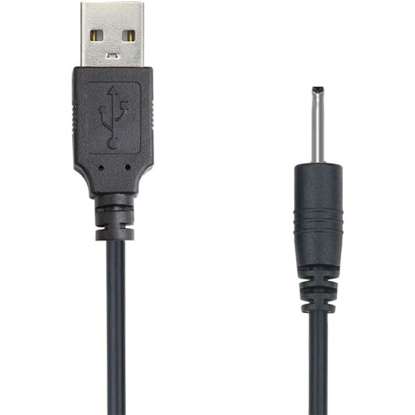 USB till DC 2,0 mm-kabel, USB 2,0 typ A-hane till DC 2,0 mm x 0,6 mm