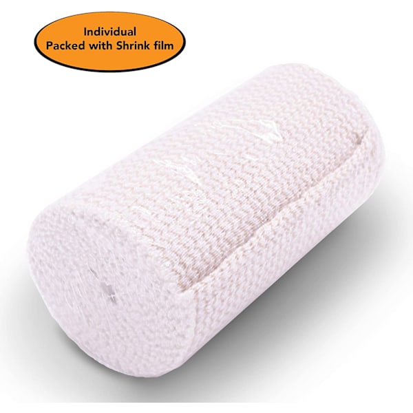 HOSPORA Bomullselastiskt bandage, 4 tum x 13-15 fot sträckt