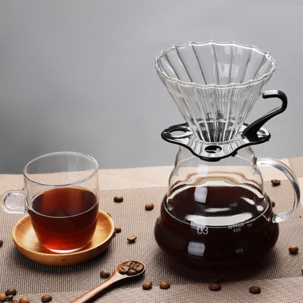 Glasdroppkaffe tratt tratt tjocknat glaskaffe kon