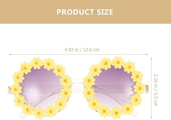 1 pakke damesolbriller, Daisy solsikkesolbriller, gule