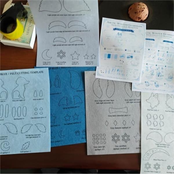 Vinter Arktisk-Tema Non-Woven Stof DIY Patchwork Sæt – Perfekt til Begyndere, Hånddekoreret med Fløjlsstof – Gave Stil 9