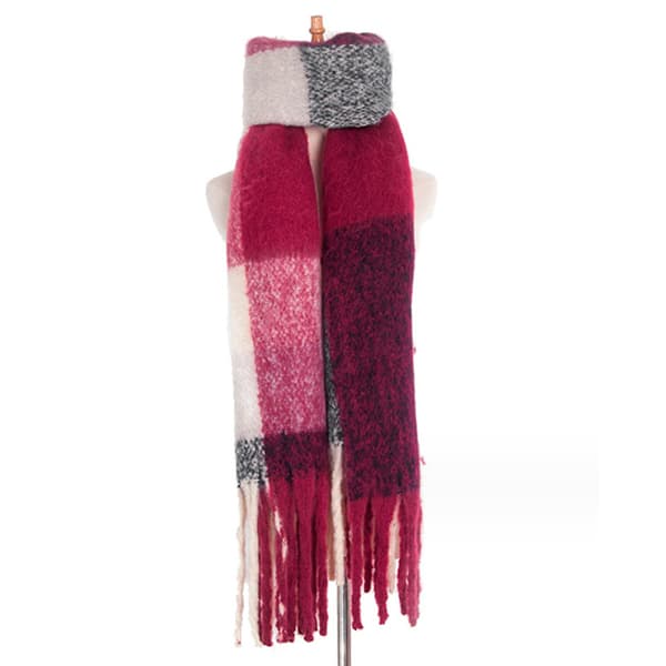 Varmt vinter skjerf for kvinner Langt sjal Store skjerf Tykt pledd Skjerf Fargematching Wine Red