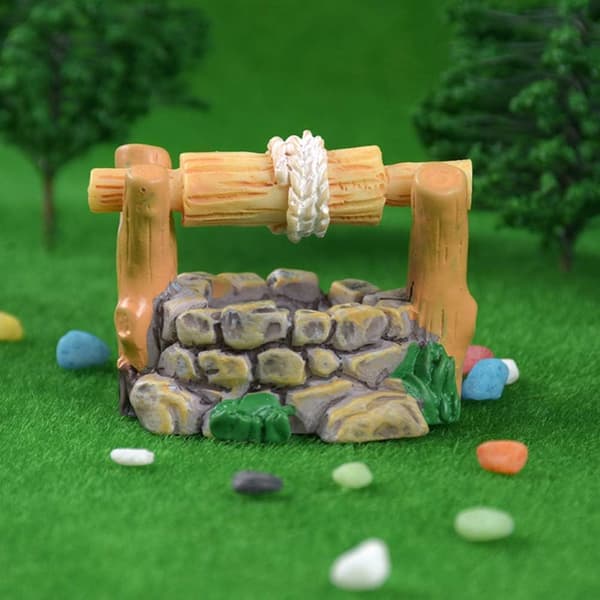 4 stk Mini Bærbar Vandfald Havefigur Resin Springvand Desk