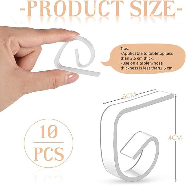 12 stycken klara plastduksklämmor Transparent bord