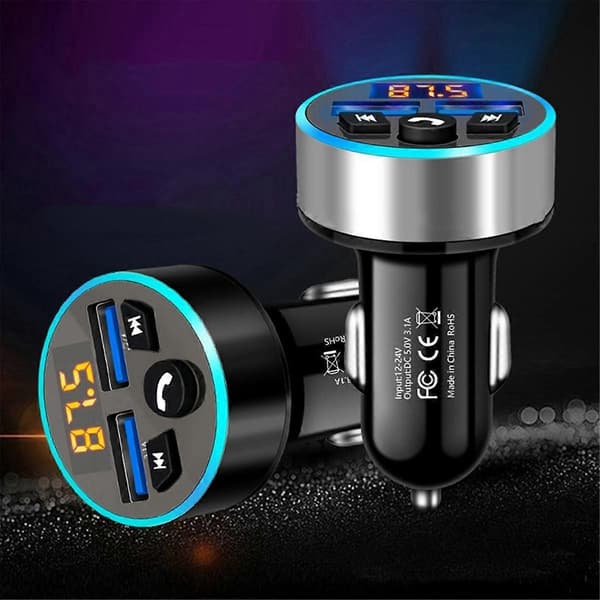 FM-sender Stereo Bil MP3-spiller 3.1A Hurtiglading Dobbel USB-lader Bil Bluetooth 5.0 Håndfrisett FM-modulator A