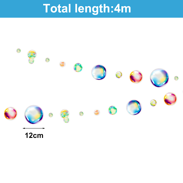 2 strängar platt sjöjungfru fest dekorerad regnbågsbubblor girlang