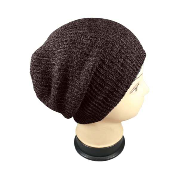 Randig Pullover-mössa för höst och vinter, herr- och dammössa i varm ull för höst och vinter, stickad utomhusmössa