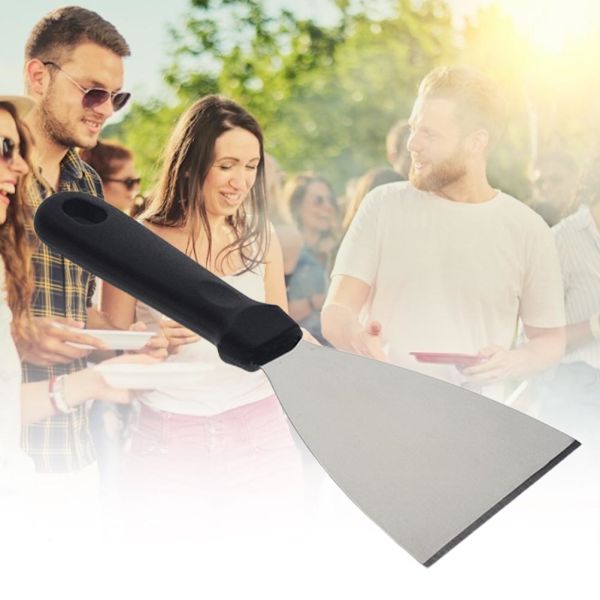 2PCS Rostfritt Stål Grill Slant Skrapa Stekspade Biff