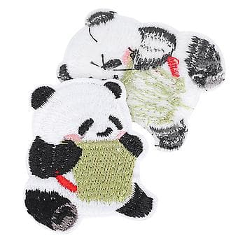 20 kreative panda-broderte stoffmerker: Klestilbehør, emblemer og lapper
