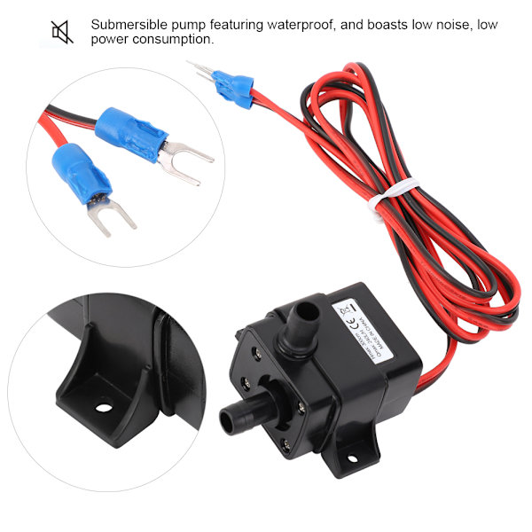 DC 12V Ultra-tyst borstlös motor nedsänkbar vattenpump