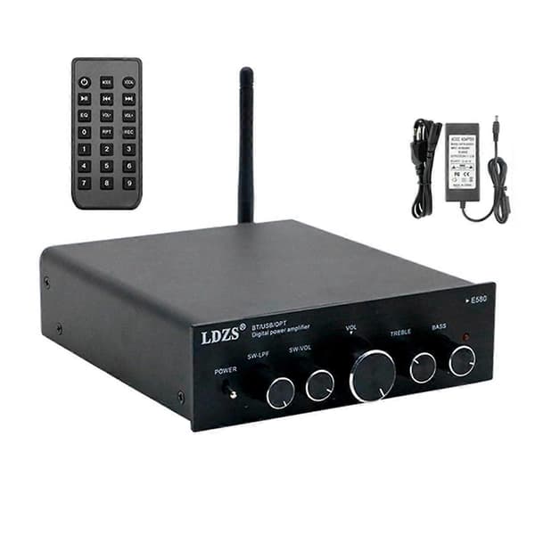 2.1-kanals effektforsterker for hjemmebruk Digital liten effektforsterker Feber Bil Bluetooth Stereo EU-plugg