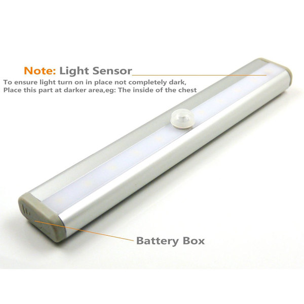 Rörlig sensor garderobsbelysning bärbar 10LED trådlös skåp
