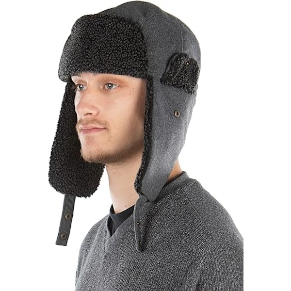 Kolgrå Fleece Ullblandning, varm haklappsmössa för män och kvinnor, CLT01 Beige