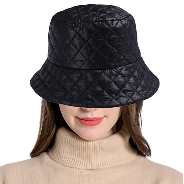 Höst och vinter Fuhua Fu Ge enfärgad mångsidig vinter bucket hat varma hattar black